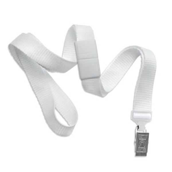 Available Same Day! These blank flat ribbed polyester lanyards come with... from ASI 79898 Promovision / PROMOVISION