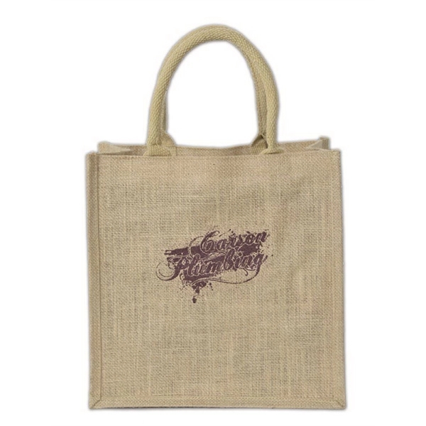 Medium laminated burlap tote bag with full gusset construction, Imported.... from ASI 41630 Brave USA / Brave USA