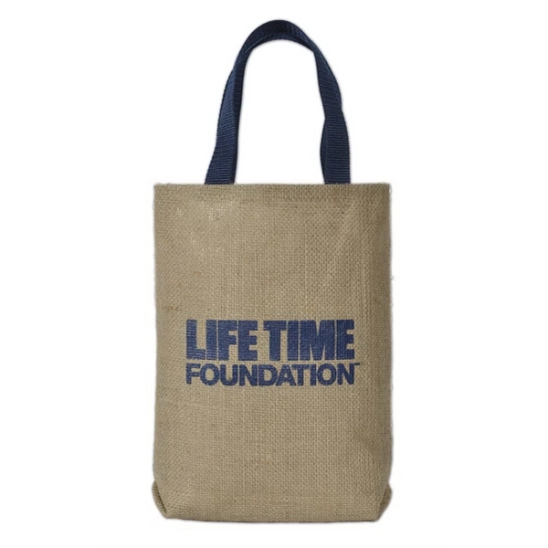 Natural laminated jute/burlap tote bag with 1" poly webbing handles.... from ASI 41630 Brave USA / Brave USA