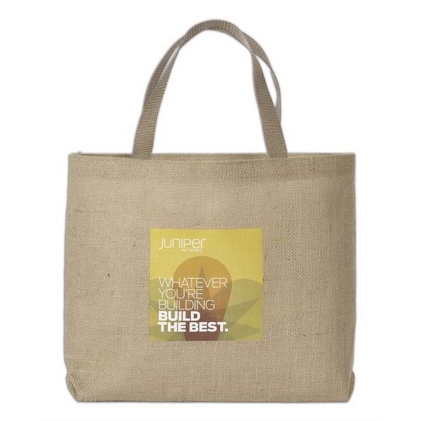 Laminated jute/burlap tote bag with "false" gusset construction.... from ASI 41630 Brave USA / Brave USA