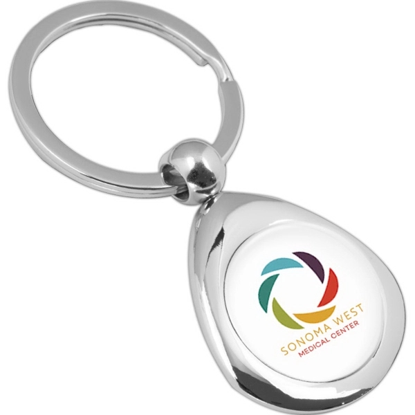 Chrome metal key tag with domed imprint.... from ASI 62660 Innovation Line