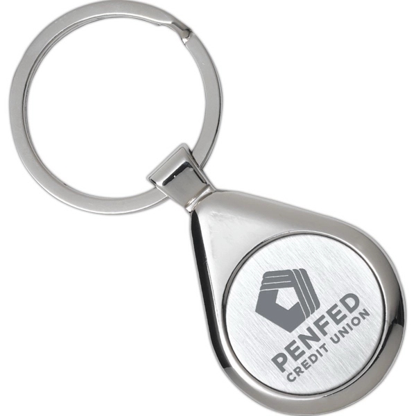 Raindrop shaped metal keyholder with matte finish and chrome accents.... from ASI 62660 Innovation Line