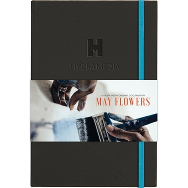 5.5x8.5 matte black journal with colored edges, inside covers and elastic... from ASI 91340 Journalbooks/Timeplanner Calendars