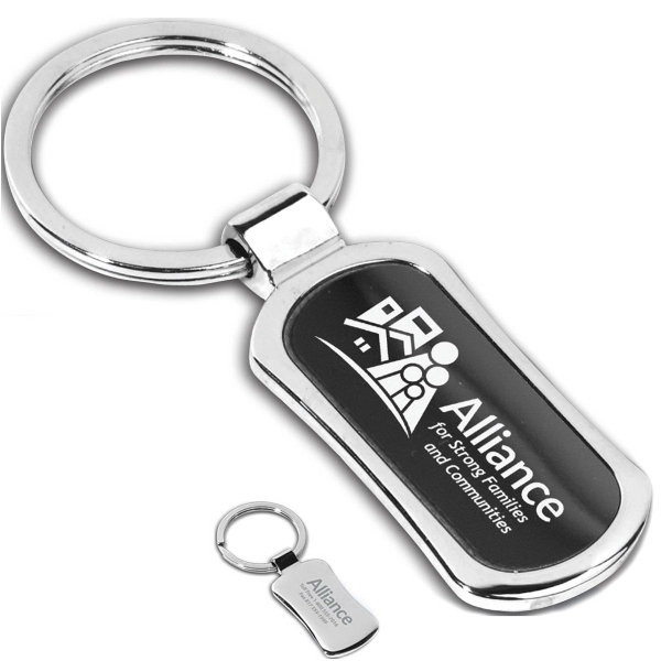 Chrome finish metal key holder with laser engraving.... from ASI 62660 Innovation Line