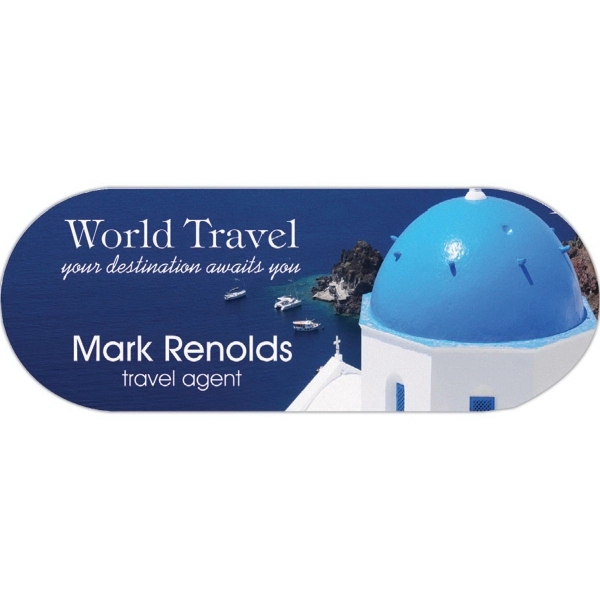 Full color shaped name badge 1 1/8" H x 3" W,... from ASI 81500 Navitor Inc / Navitor Specialty Products