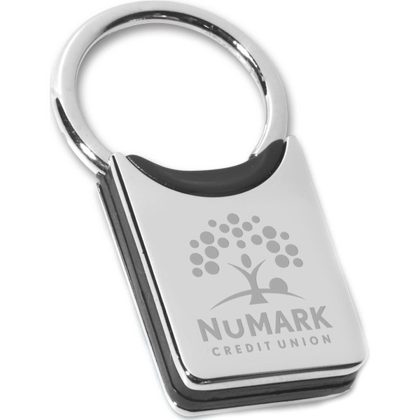 Metal key tag with chrome finish with key separator and pull-n-twist... from ASI 62660 Innovation Line