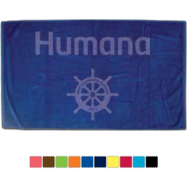 Superior weight beach towel with a tone-on-tone design and double shearing.... from ASI 91605 Towel Specialties