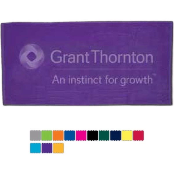 Turkish signature midweight beach towel with a tone-on-tone design.... from ASI 91605 Towel Specialties