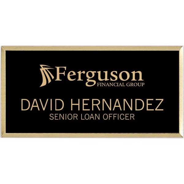 Black/gold metallic engraved badge.... from ASI 81500 Navitor Inc / Navitor Specialty Products