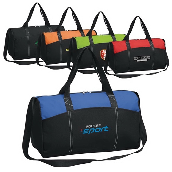 Simple 600D polyester duffle. Dual handles and a shoulder strap... from ASI 79384 Preferred Nation Inc / Preferred Nation