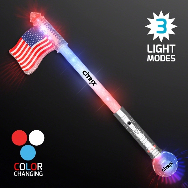 Blank or imprinted. Flashing American Flag LED Jumbo Wand with 3... from ASI 34194 ALightPromos / Alight Promotional Products