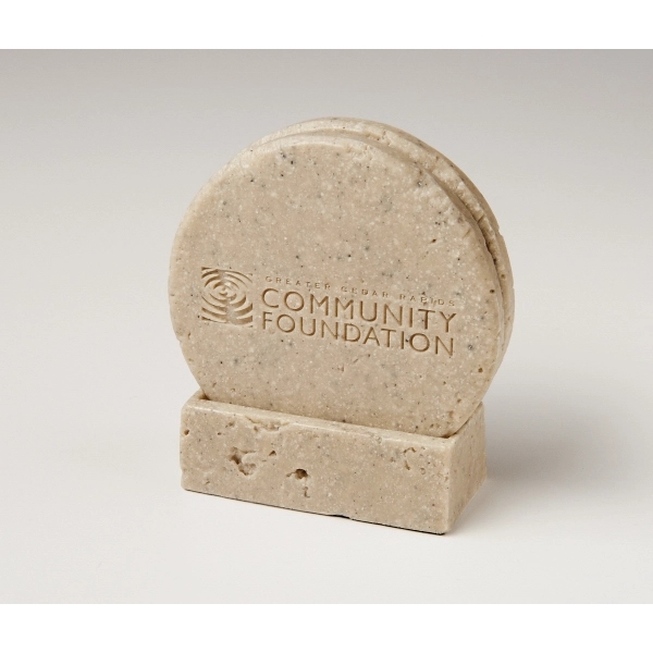 2 Piece Round Travertine Coaster Set... from ASI 89860 StoneyCreek