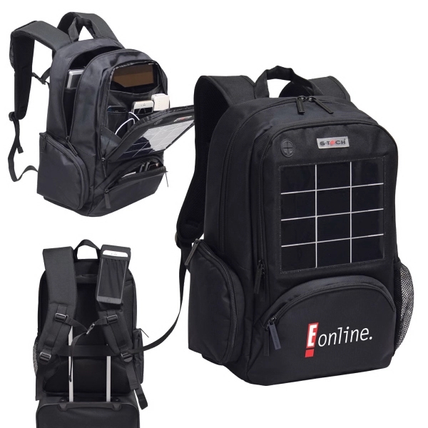 Solar backpack that recharges either your phone, tablet, or power bank!... from ASI 79384 Preferred Nation Inc / Preferred Nation