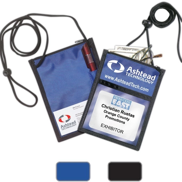 5 1/4" x 7" 420 Denier polyester badge holder/neck wallet with... from ASI 62660 Innovation Line