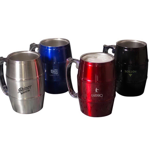 Stainless Steel Barrel Mug. Features: 17 oz. capacity, stainless steel construction,... from ASI 99030 Zipline / Zipline®