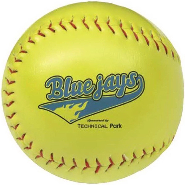 Optic yellow synthetic leather softball with customization.... from ASI 55675 Galaxy Balloons Inc / Galactic Fun Time Line