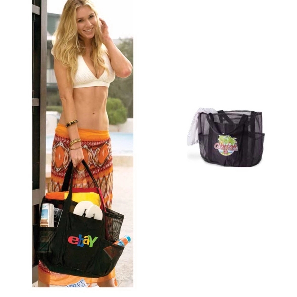 Enormous Titan beach bag with seven outer pockets, an inside snap... from ASI 91605 Towel Specialties