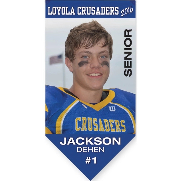 Full color pennant banner with sporty shape and PowerTabs for hanging.... from ASI 81500 Navitor Inc / Navitor Specialty Products