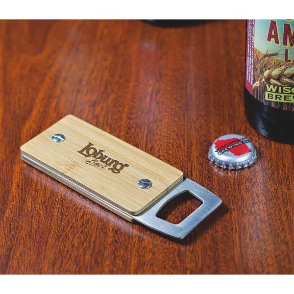 Bamboo Bottle Opener. This trendy compact bamboo bottle opener is great... from ASI 99030 Zipline / Zipline®