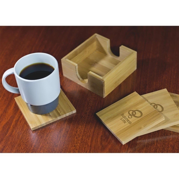 Bamboo Coaster Set. This eco-friendly set comes with four bamboo coasters.... from ASI 99030 Zipline / Zipline®