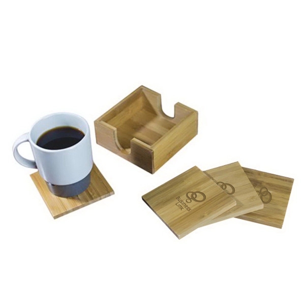 Bamboo Coaster Set. This eco-friendly set comes with four bamboo coasters.... from ASI 99030 Zipline / Zipline®