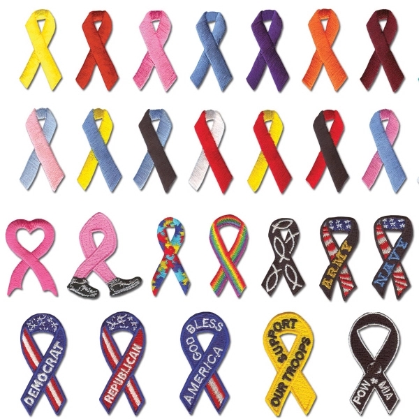 Ribbon appliques with peel and stick backing in three available sizes... from ASI 90160 Suntex Industries