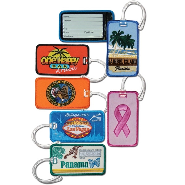 2 1/2" x 4 1/2" luggage tag that's embroidered on one... from ASI 90160 Suntex Industries