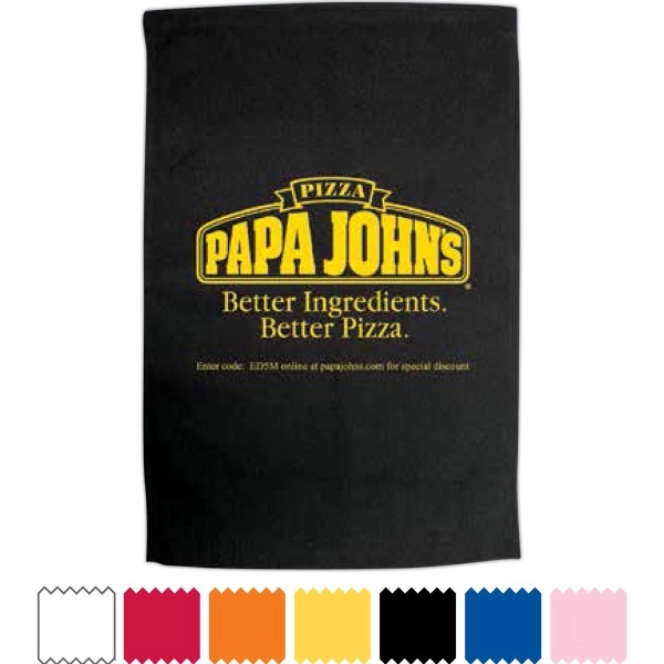 11" x 16" rally towel with hemmed terry loop.... from ASI 91605 Towel Specialties