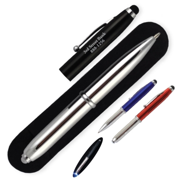 3-in1 ballpoint pen with stylus, flashlight, and removable cap.... from ASI 57956 Graphco line