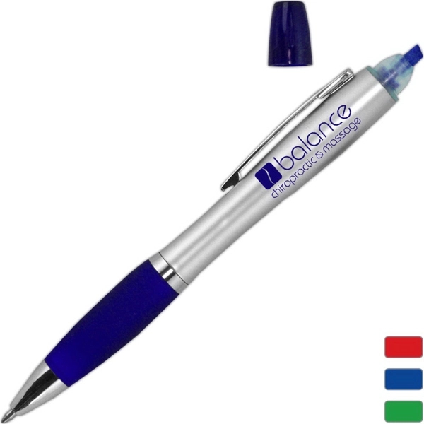 2-in-1 writing instrument that features a black ink pen and highlighter.... from ASI 62660 Innovation Line