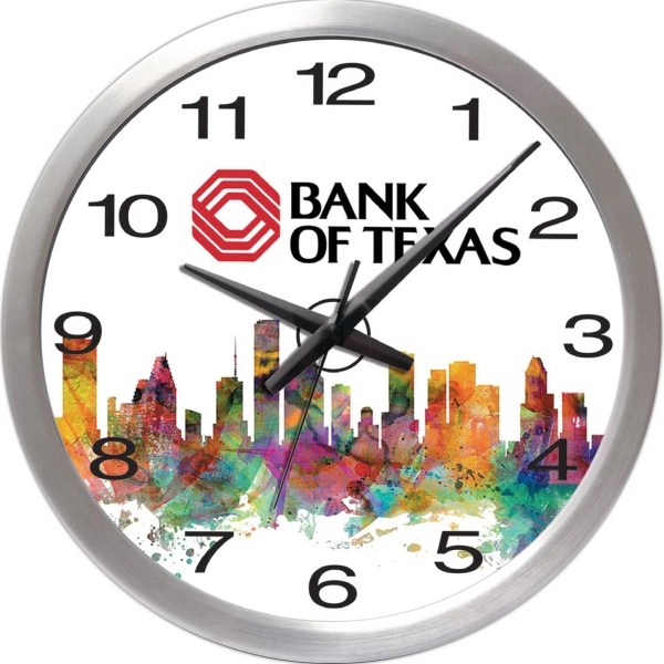 14" aluminum analog wall clock with shatter resistant acrylic lens.... from ASI 62660 Innovation Line