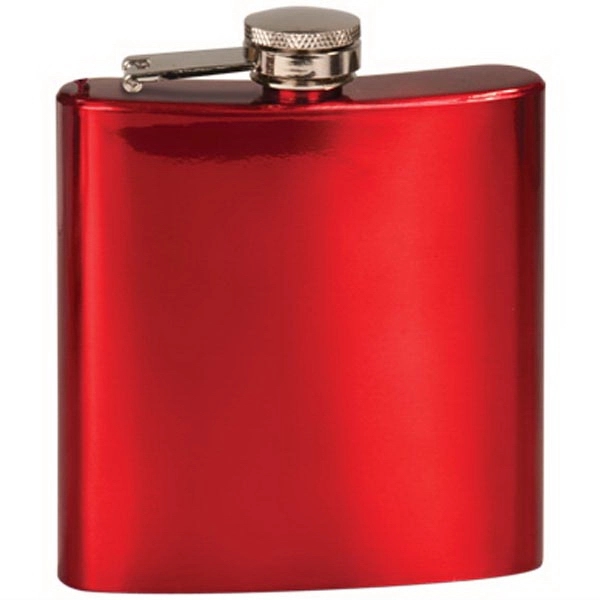 4.25" x 3.75" x 1" metal and leatherette drinking flask with... from ASI 92531 Unique Custom Products / UCP