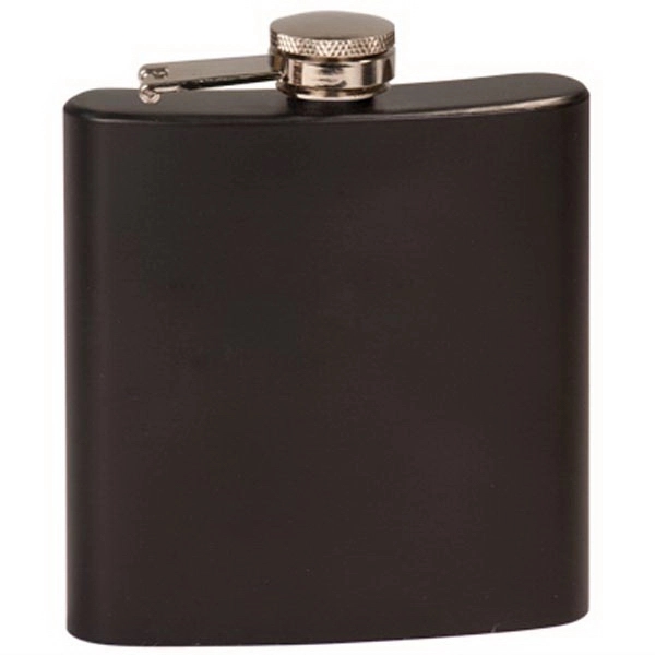 4.25" x 3.75" x 1" metal and leatherette drinking flask with... from ASI 92531 Unique Custom Products / UCP