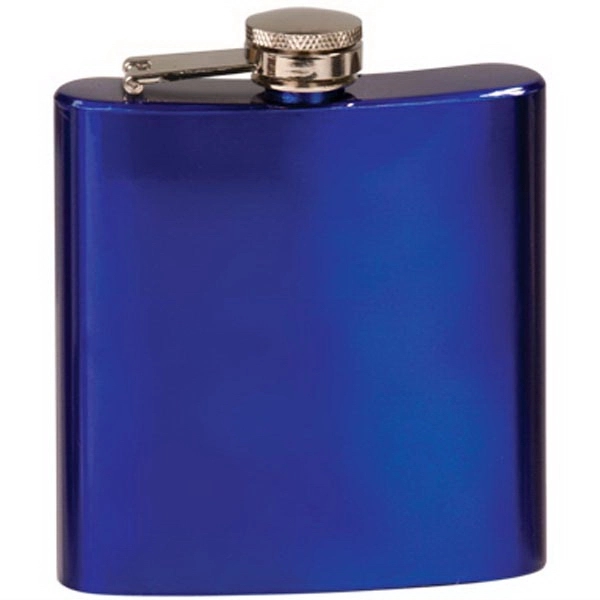 4.25" x 3.75" x 1" metal and leatherette drinking flask with... from ASI 92531 Unique Custom Products / UCP