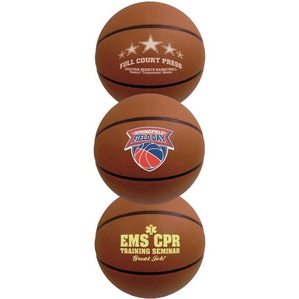 Full size synthetic leather basketball that measures 29.5" in circumference.... from ASI 55675 Galaxy Balloons Inc / Galactic Fun Time Line