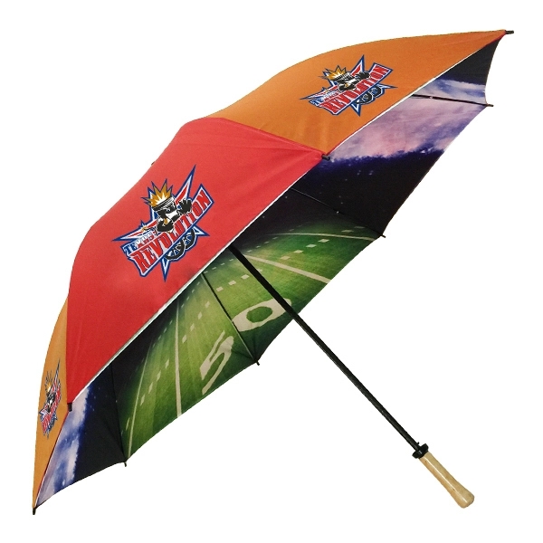 Manual opening umbrella with 62" arc and full color top and... from ASI 89955 StrombergBrand