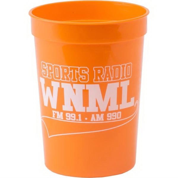 Durable 12 oz. smooth wall plastic stadium cup, perfect for events... from ASI 67075 Leprechaun Promotions, LLC / Leprechaun Promotions