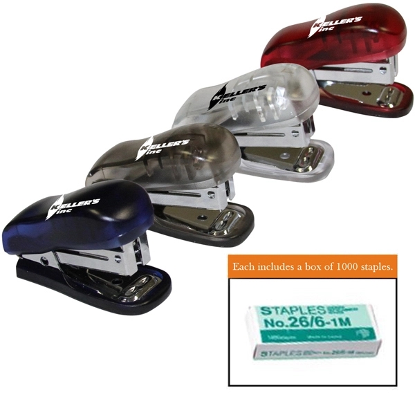 Miniature translucent stapler with built in staple remover and box of... from ASI 31570 Advantage Industries / AdVantage Line®