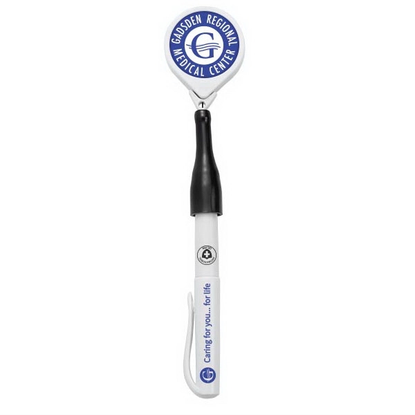 Anti-microbial round Retractable Pen Holder. Label decoration.... from ASI 49470 DEVARA