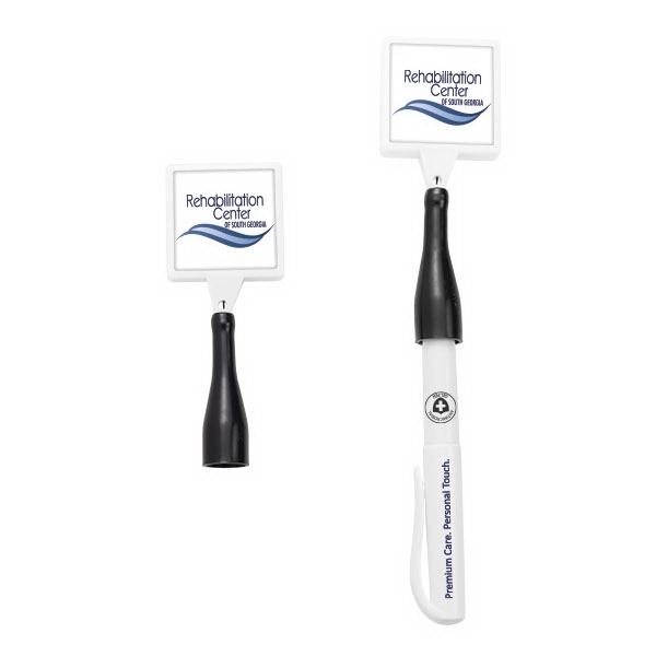 Anti-microbial square Retractable Pen Holder. Label decoration.... from ASI 49470 DEVARA