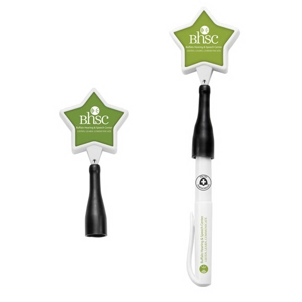 Anti-microbial star Retractable Pen Holder. Label decoration.... from ASI 49470 DEVARA
