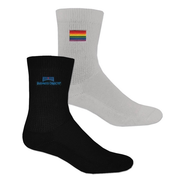 Relaxed top athletic crew socks in black or white, available in... from ASI 90160 Suntex Industries