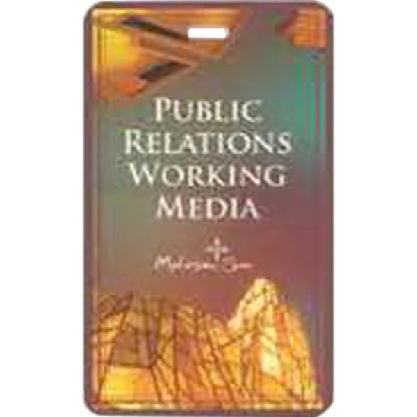 Extra-large .050" thick full digital color badge with pin fastener in... from ASI 59080 Halls & Company