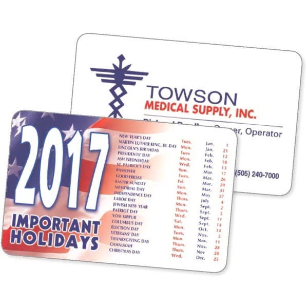 Business Card and Information Panel Wallet Card printed in 2-Colors.... from ASI 52480 Enduraline