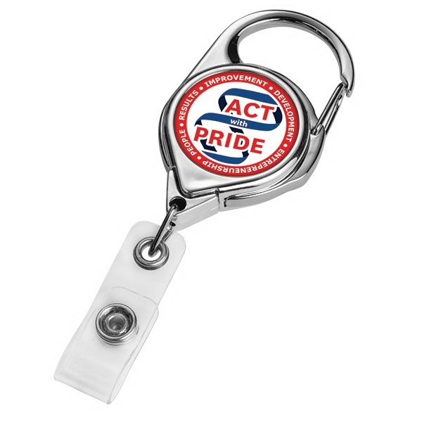 Retractable carabiner badge reel with belt clip, label.... from ASI 49470 DEVARA