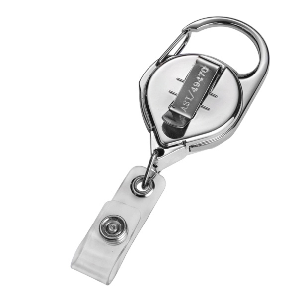 Retractable carabiner badge reel with belt clip, label.... from ASI 49470 DEVARA
