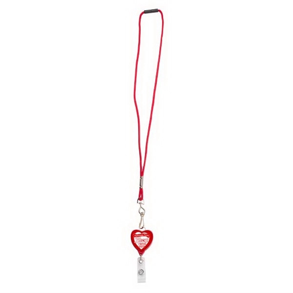 Jumbo heart retractable badge reel with lanyard attachment.... from ASI 49470 DEVARA