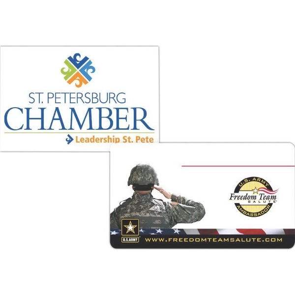 Deluxe 1/16" thick UV inkjet rectangular badge with full-color imprint and... from ASI 59080 Halls & Company