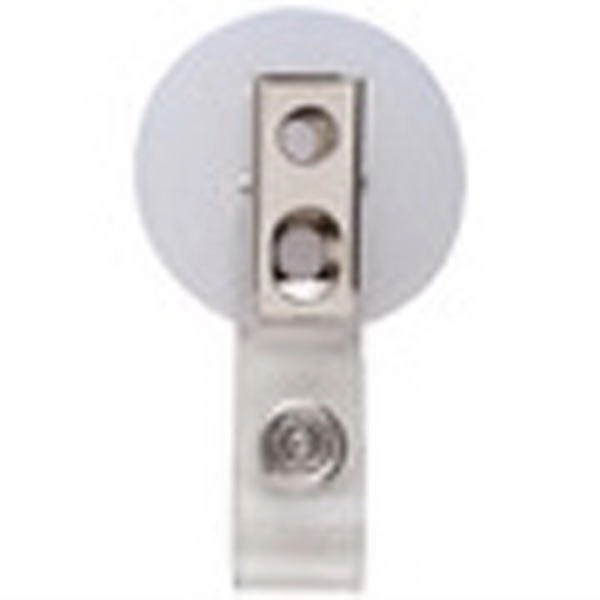 Badge holder with round shape decorating area and swivel bulldog clip... from ASI 49470 DEVARA