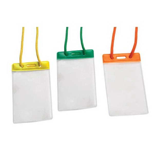 Small Vertical corded card holder with adjustable nylon cord lock.... from ASI 49470 DEVARA